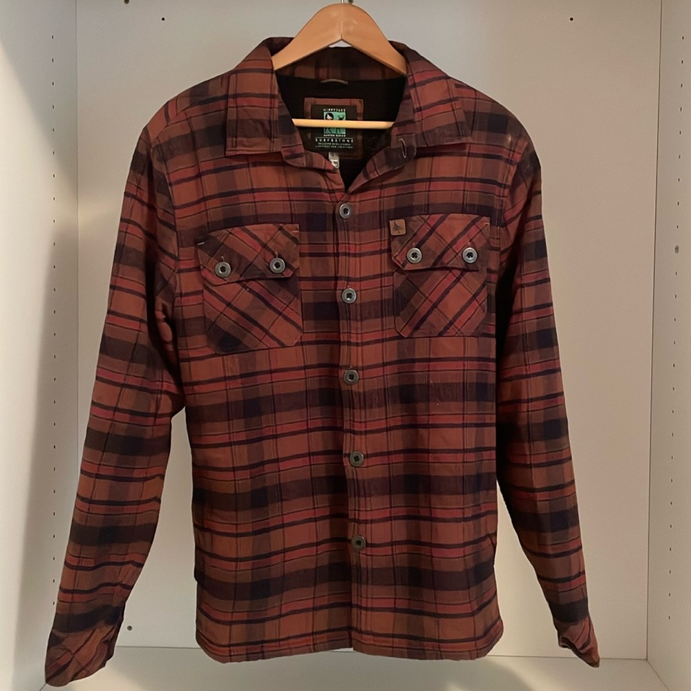 Hippy Tree Sherpa fleece lined shirt jacket - size medium